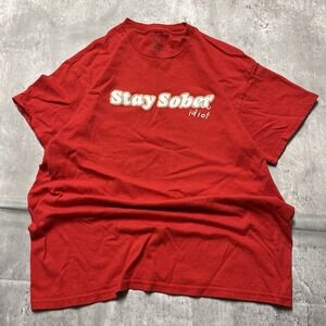 D'Aydrian Harding Stay Sober You Idiot Red Day T Shirt Men's Size M